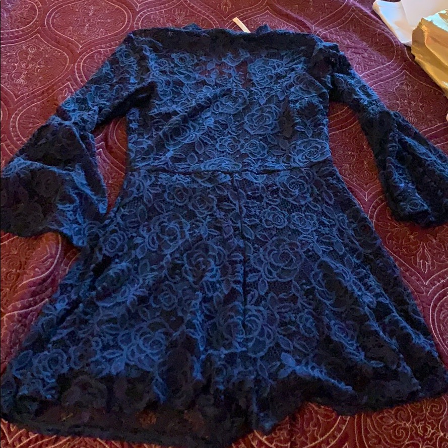 Navy Blue Lace Romper